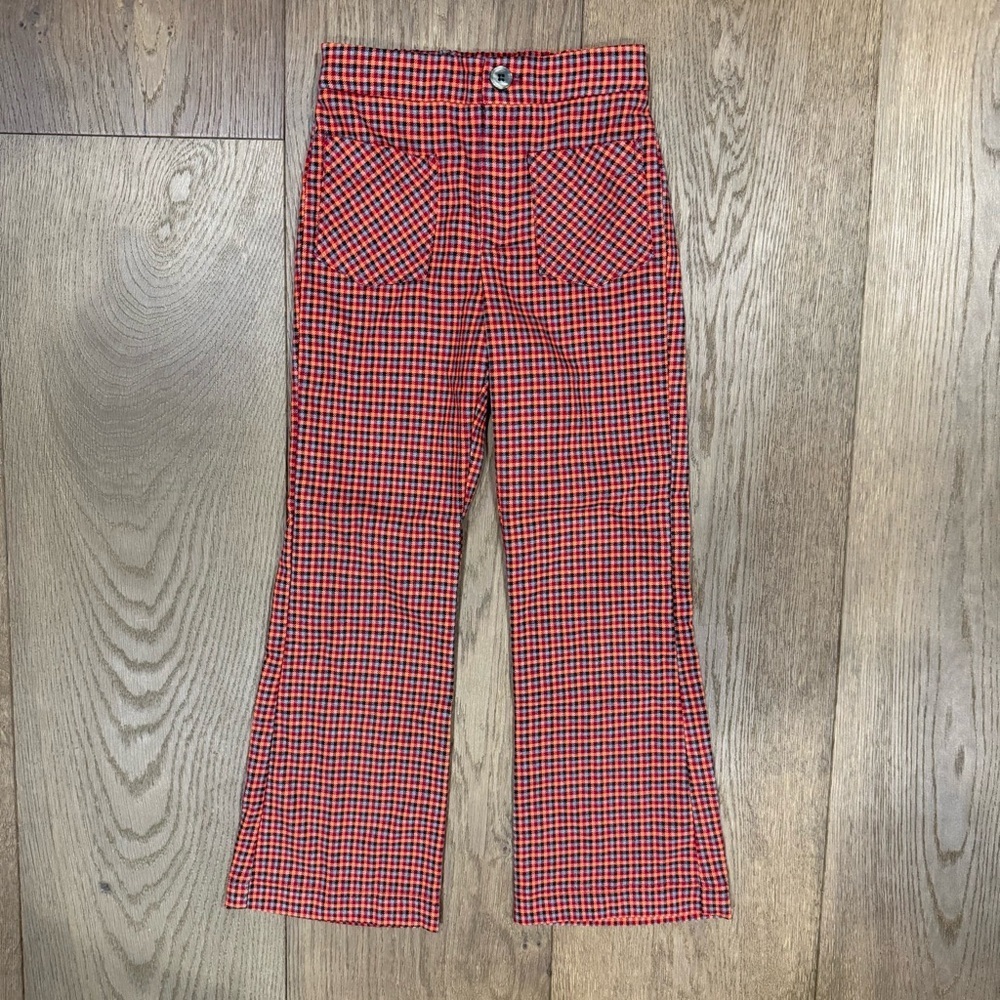 Zara Kids Multicolored Plaid Stylish Pants With Front Pockets